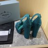 Prada Satin blue crystals heels 135 mm