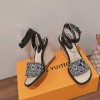 Louis Vuitton Black Maia Wedge Sandals