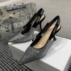 Dior J'Adior Slingback Silver Strass Heels ( 2cm/ 6.5cm/ 9cm)