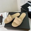 chanel slippers beige