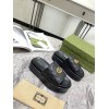 Gucci black leather slippers