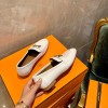 Hermes white flats 02