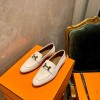 Hermes white flats 02