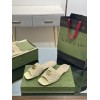 Gucci GG Yellow Canvas Sandals