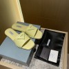 Prada brushed yellow leather slides