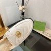 GUCCI white shearling-lined leather flat