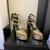 Versace ankle strap pumps gold heel