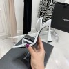 YSL White Gippy 110 Heel
