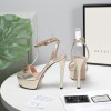 Gucci gold metallic high heels 13cm