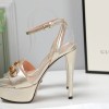 Gucci gold metallic high heels 13cm