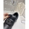 Prada black soft black padded moccasin shoes
