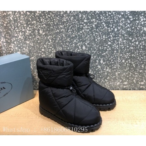 Prada padded nylon black boot