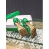 Bottega Veneta green fishnet green heels