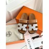 Hermes Chypre white/ brown sandal