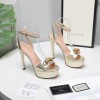 Gucci gold metallic high heels 13cm