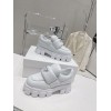 Prada white soft black padded moccasin shoes