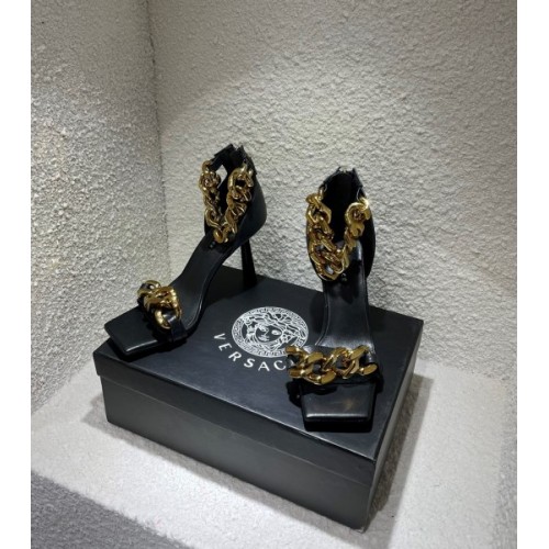 Versace Medusa Chain Black High Heels