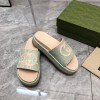 Gucci jumbo GG green platform slide sandal