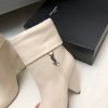 YSL white leather boots