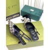 GUCCI blue GG slingback heels