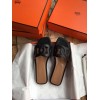 Hermes slippers black 01