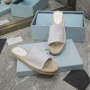 Prada White Espadrille Slides