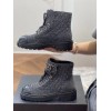 Chanel gray CC boots