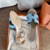 Hermes denim slippers