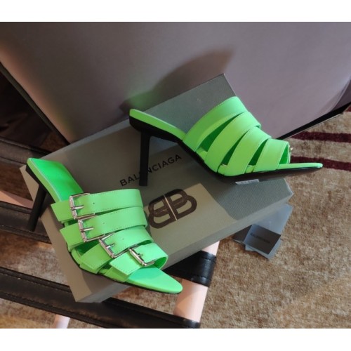 Balenciaga green heeled sandals