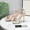 Gucci gold metallic high heels 13cm