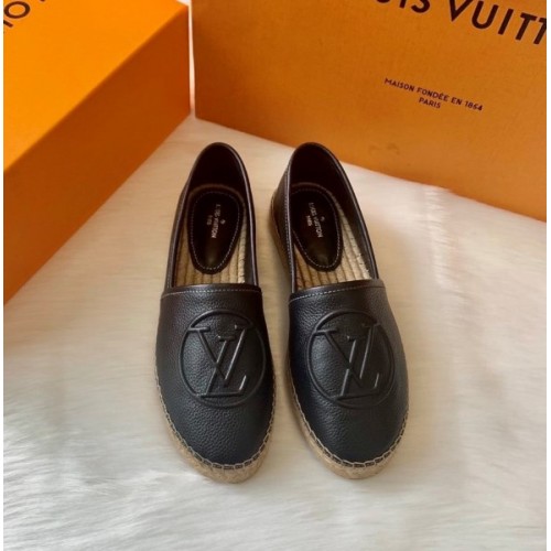 Louis Vuitton espadrillers black raffia