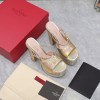 Valentino Garavani gold patent leather mules 15cm