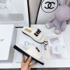 Dior white fur slippers