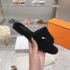 Hermes black slippers