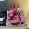 Prada Satin pink crystals heels 135 mm
