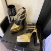 Versace ankle strap pumps gold heel