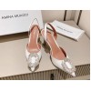 AMINA MUADDI Camelia Satin White 105 Sling Heel