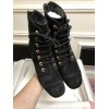 Chanel black suede leather boots