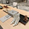 Balenciaga Cagole Buckled White Leather Boots