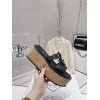 Prada Black Rubber wedge platform sandals