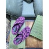 Gucci pink denim flatform slippers