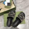 Gucci jumbo GG black platform slide sandal