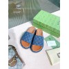 Gucci blue denim flatform slippers