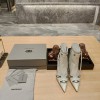 Balenciaga Cagole Buckled White Leather Boots