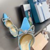 Mach blue velvet heel