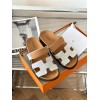 Hermes Chypre white/ brown sandal