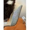 JIMMY CHOO Silver Saeda 100 Hotfix Heels