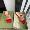 Gucci GG matelasse red canvas slide sandal