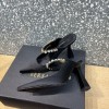 Versace Black Crystal-Embellished Mule Heels