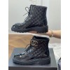 Chanel black patent CC boots